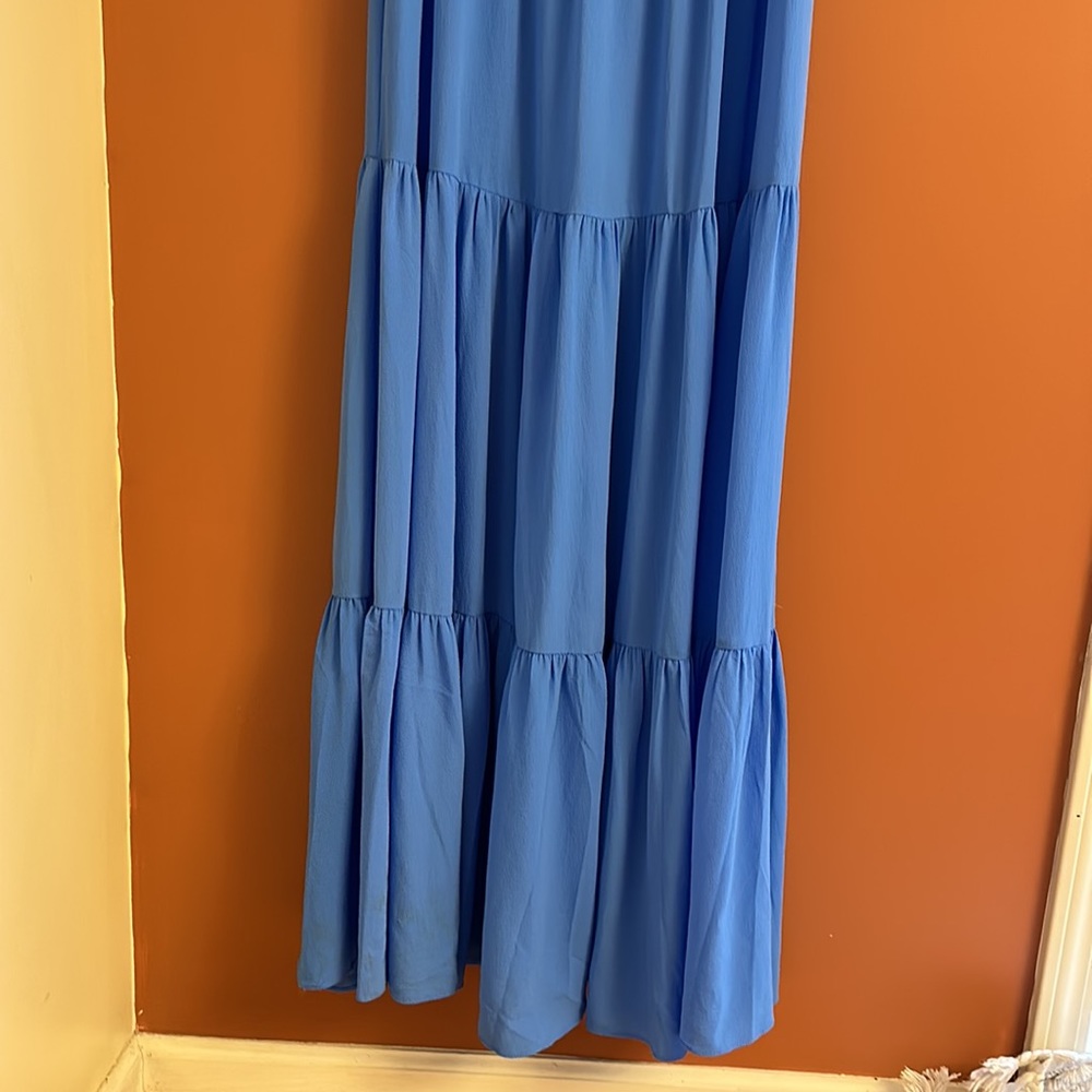 Lilly Pulitzer blue maurine tiered maxi dress with belt - Picture 3 of 7